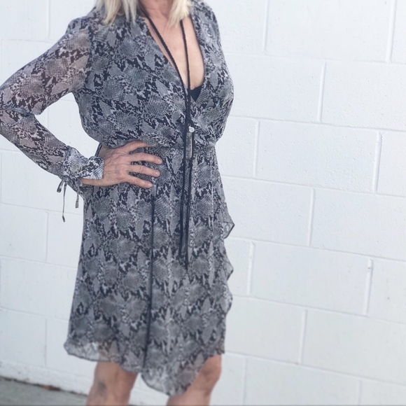 Snake Print Chiffon Dress - Picture 1 of 1